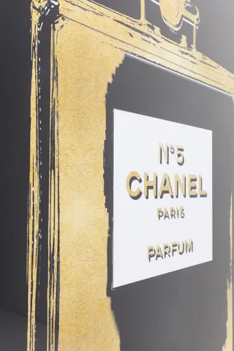 Bild- BHT ca. 115x115x4,7 cm, Schwarz, Goldfarben