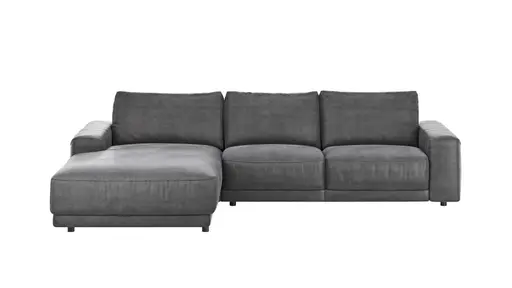 Ecksofa Balok - Longchair groß links mit 2,5-Sitzer, Stoff, Anthrazit