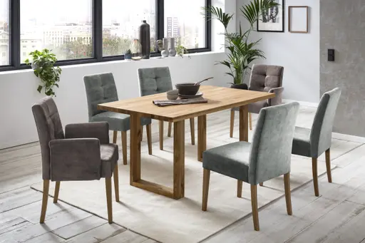 Armlehnstuhl - Velour, Graubraun