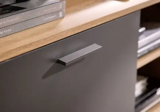 Wohnwand- Eiche  Dekor, Anthrazit