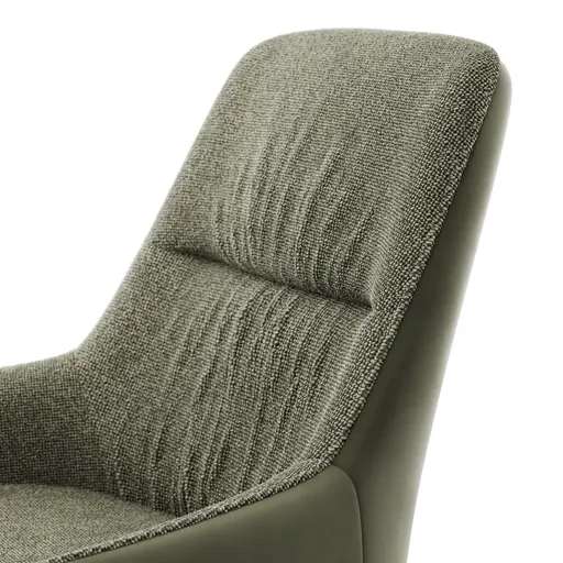 Armlehnstuhl Sagres - drehbar, Leder & Stoff, Olive