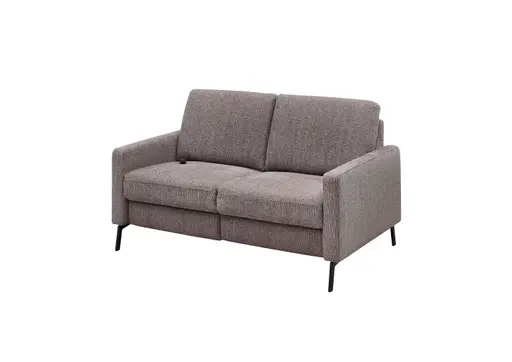 Sofa - 2-Sitzer, Relaxfunktion motorisch, Stoff, Braun