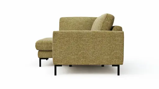 Ecksofa Oviedo - Ecke links mit 1,5-Sitzer, Stoff, Senfgelb