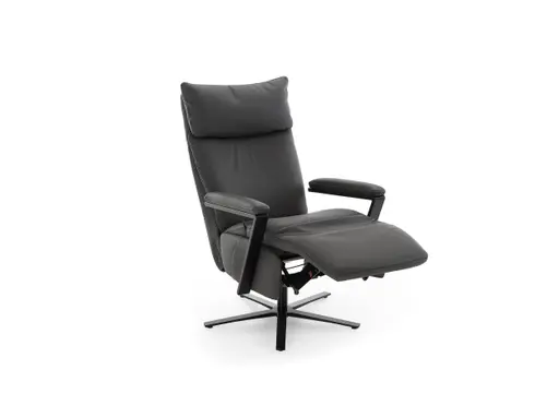 Sessel - Größe L, Relaxfunktion, Leder Anthrazit