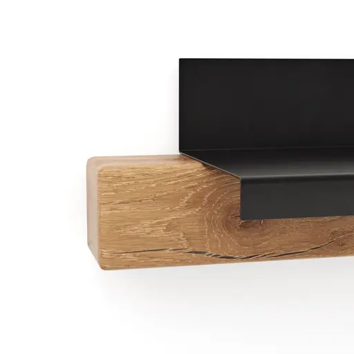 Wandboard Blackpool - Eiche massiv, Metall schwarz