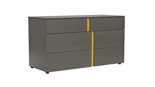 Kommode Loretto - BHT ca. 127x70x51 cm, Lack matt, Anthrazit