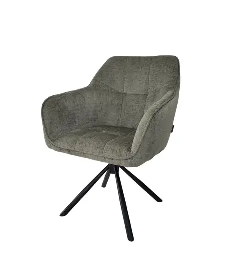 Armlehnstuhl MARLE - drehbar, Stoff, Grün
