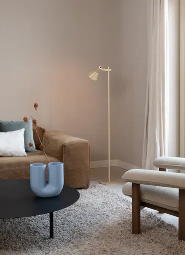 Stehleuchte - BH ca. 25x146 cm, Beige