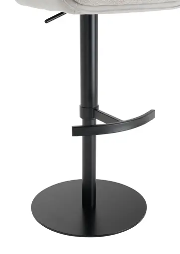 Barhocker MANDY - höhenverstellbar, Stoff, Silbergrau