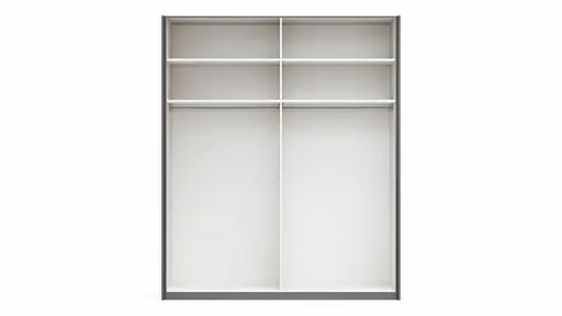 Drehtürenschrank Viana - B ca. 204 cm, Lack, Steingrau, Riffholz, Wildeiche