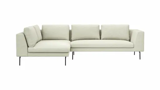 Ecksofa Helmi - Ecke links, 2,5-Sitzer, Cord, Creme