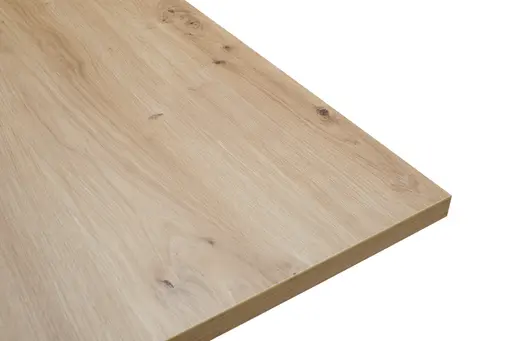 Schreibtisch - höhenverstellbar, LB ca. 137x68 cm, Eiche Dekor, Stahl, Schwarz