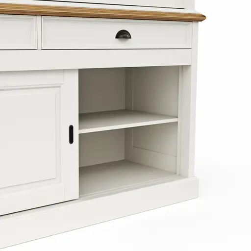 Buffetschrank Louisiana - mit Schiebetüren, teilmassiv, Weiß