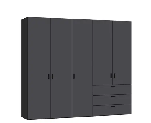 Drehtürenschrank JOIN IT- B ca. 252 cm, Schwarz, Anthrazit