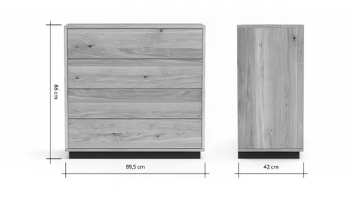 Schubkasten Williston - Korpus Wildeiche geölt / Front sandgestrahlt