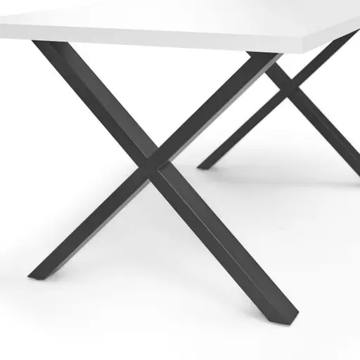 Esstisch - LB ca. 160x90 cm, Weiß, Schwarz