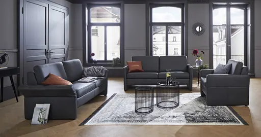 Sofa Arima - 2-Sitzer, Leder, Anthrazit