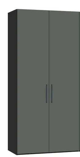 Drehtürenschrank JOIN IT- B ca. 101 cm., Schwarz, Graugrün