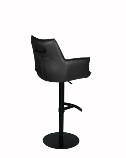 Barhocker MAKANA - drehbar, höhenverstellbar, Stoff, Schwarz