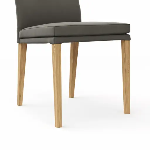 Stuhl Tuma- Leder, Graubraun