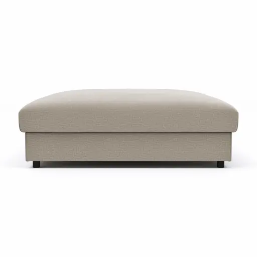 Hocker Stormy - LB ca. 110x110 cm, Stoff, Graubeige