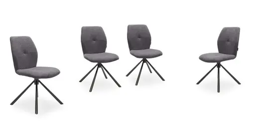 Stuhl MANOA - drehbar, Stoff, Dunkelgrau