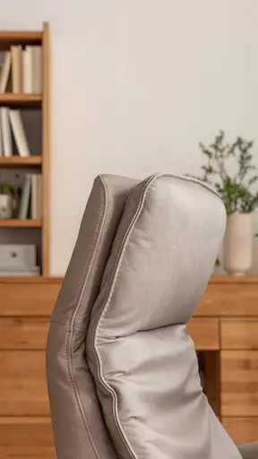 Sessel Tulsa Relax - Größe L, inkl. Maxirücken und Kopf-/Fußteil/Rückenlehne verstellbar, Leder, Graubeige