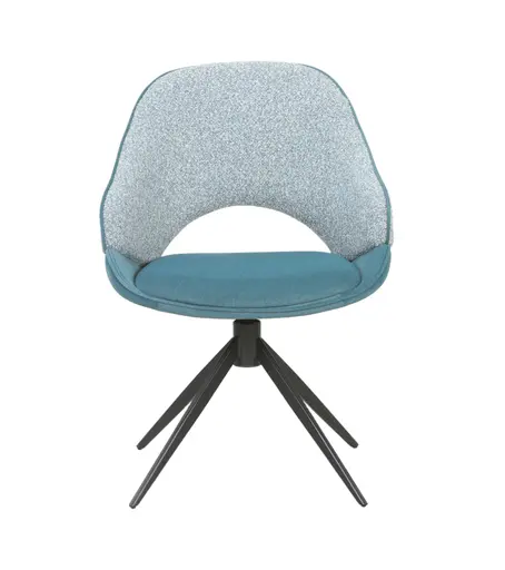 Stuhl MERIEM - drehbar, Stoff, Blau
