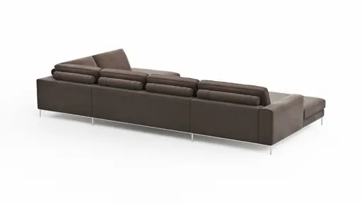 Wohnlandschaft Solano - Longchair Links, 2-Sitzer, Ecke Rechts, Stoff, Mocca-Braun