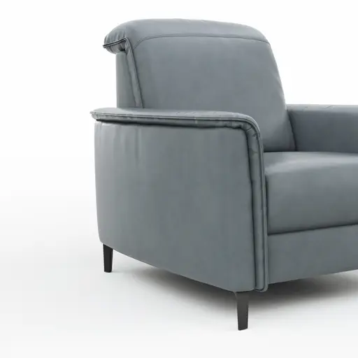 Sessel Bolivien - Kopfteil verstellbar, Leder, Steel