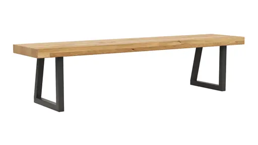 Holzbank Clifton - Breite ca. 180cm, Wildeiche massiv, natur