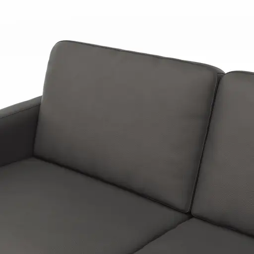 Sofa Enna - 3-Sitzer, Leder, Anthrazit