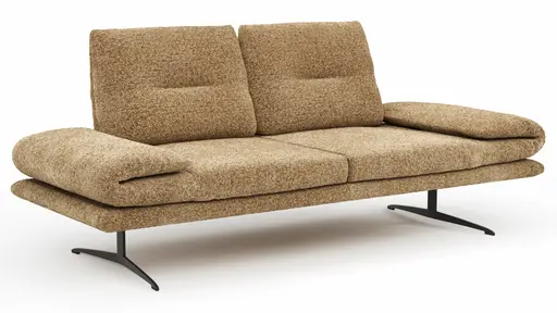 Sofa Lucero 2.0 - 2,5-Sitzer inkl. Rückenlehne verstellbar, Stoff, Cognac