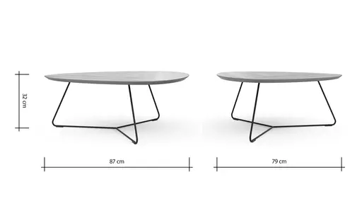 Couchtisch Fano - LBH ca. 87x78x33 cm, Eiche natur, Furnier