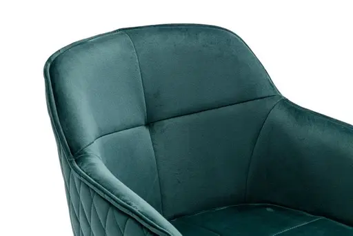 Armlehnstuhl - drehbar, Samt, Grün
