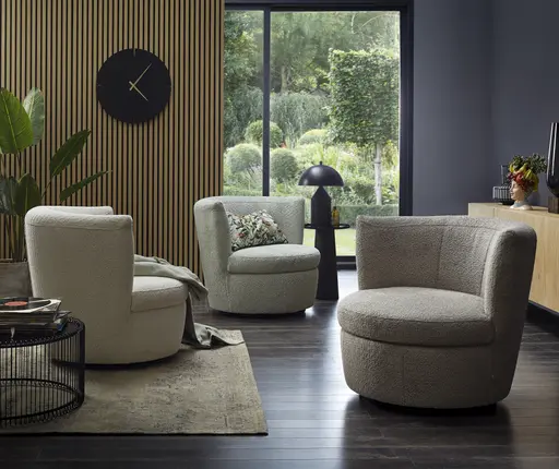 Sessel Cativa - Stoff, Graubeige