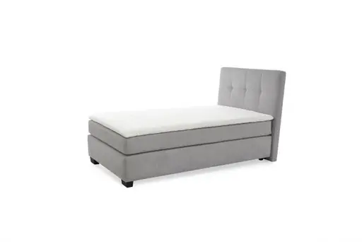 Boxspringbett JILA- Ligefläche ca. 120x200 cm, Stoff, Hellgrau