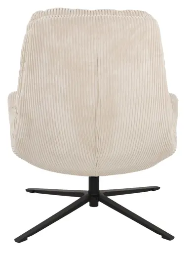 Relaxsessel mit Hocker - drehbar, Cord, Beige
