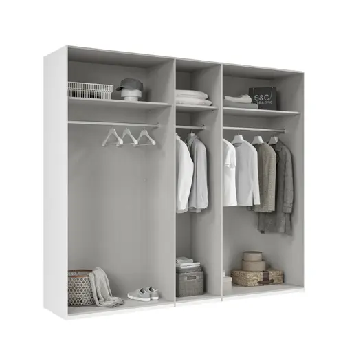 Drehtürenschrank- B ca. 250 cm, Weiß