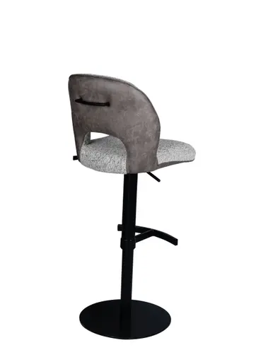 Barhocker MAILE - drehbar, höhenverstellbar, Stoff, Braun