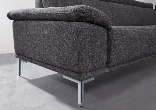 Ecksofa - 2-Sitzer mit Ecke rechts, Stoff, Anthrazit