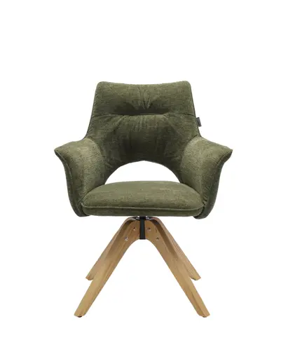 Armlehnstuhl MARYLA - drehbar, Stoff, Grün