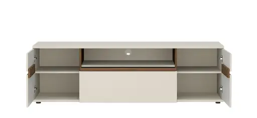 TV-Lowboard - B ca. 180 cm, Kaschmir, Nussbaum Nachbildung