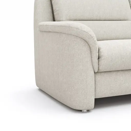 Ecksofa Cornella Classic - 2-Sitzer mit Ecke rechts, Stoff, Creme