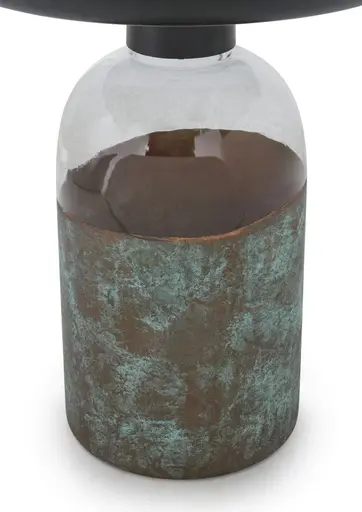 Beistelltisch - Ø/H ca. 50x54 cm, Schwarz, Patina Base