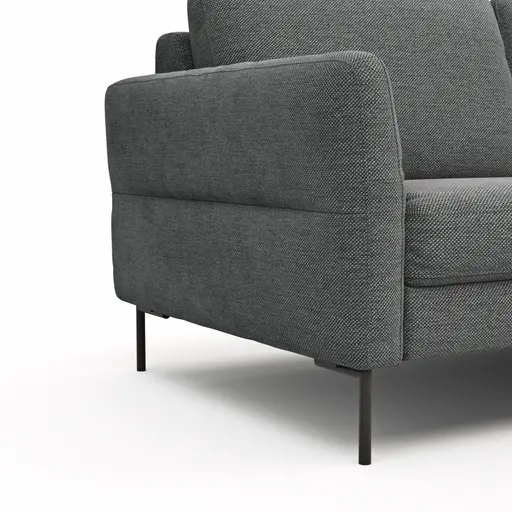 Ecksofa Enna - 3-Sitzer, Ecke rechts, Sitzvorzug (motorisch), Stoff, Anthrazit