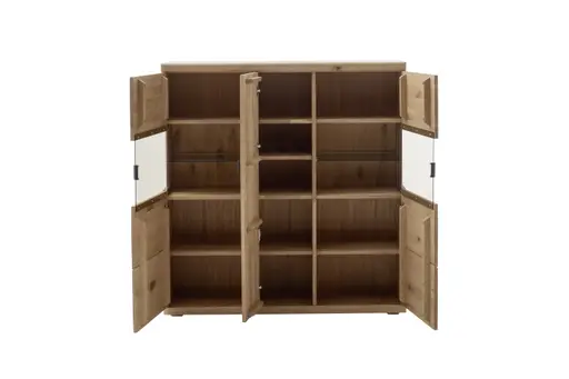 Highboard - mit Hirnholz Applikation, Balkeneiche, massiv