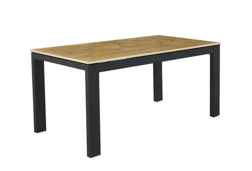 Esstisch - ausziehbar, LB ca. 160x90 cm, Wildeiche Nachbildung, Schwarz