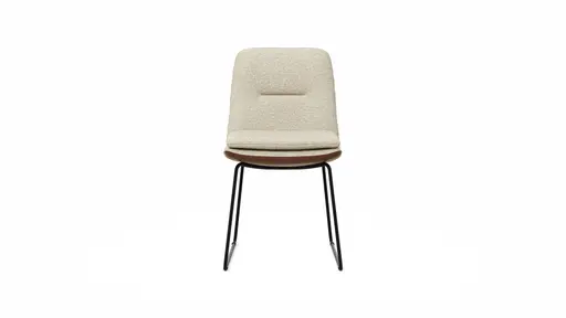 Polsterstuhl Macano - Leder & Stoff, Beige, Cognac