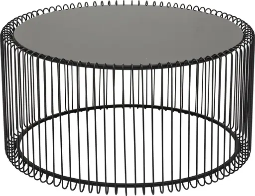 Couchtisch-Set- Stahl, Schwarz, Glas, Schwarz